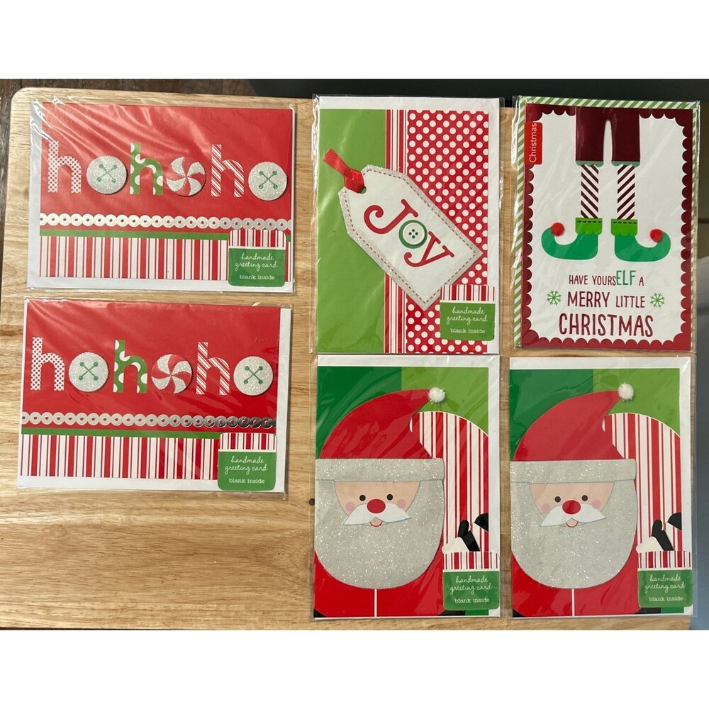 Handmade by Victoria Elizabeth Holiday Cards Lot of 6 – Christmas – Blank Inside